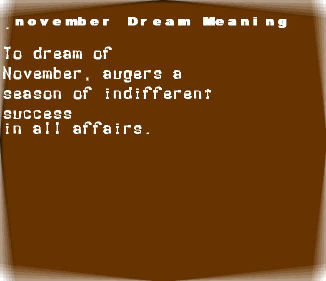  dream meanings november