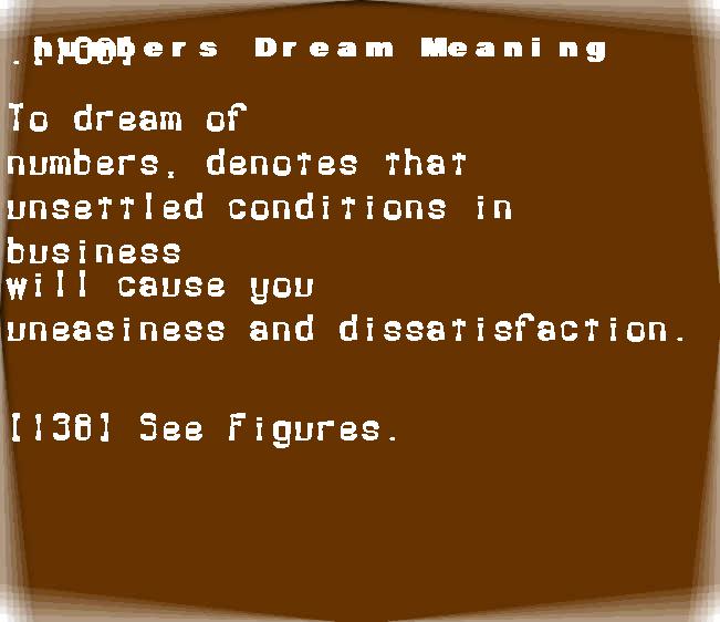  dream meanings numbers