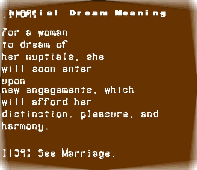  dream meanings nuptial