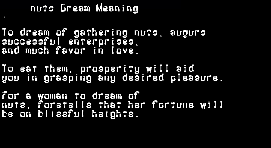  dream meanings nuts