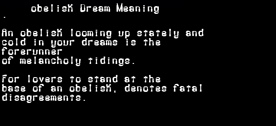  dream meanings obelisk