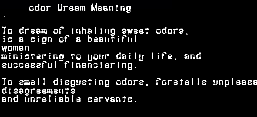  dream meanings odor