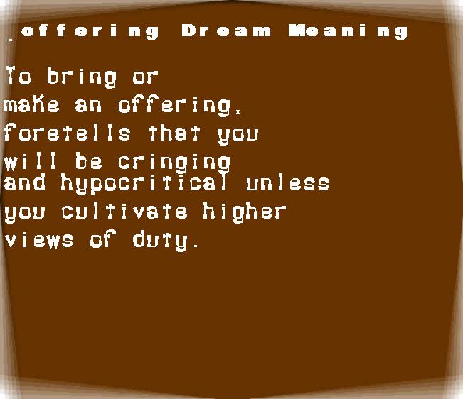  dream meanings offering