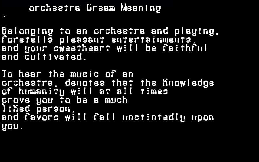  dream meanings orchestra