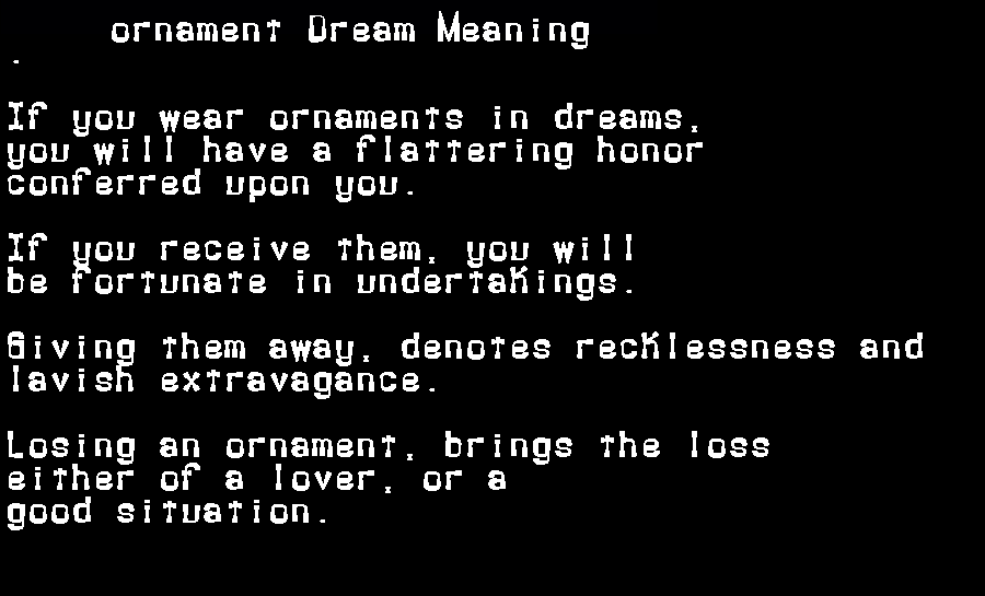  dream meanings ornament