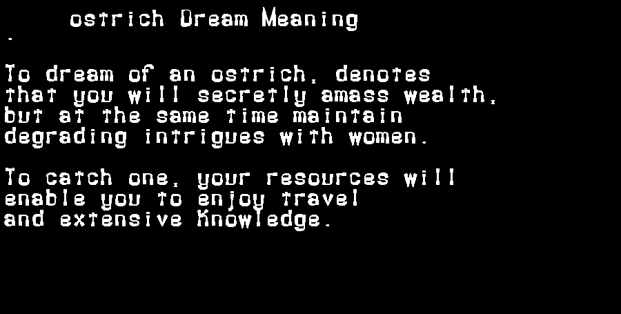  dream meanings ostrich