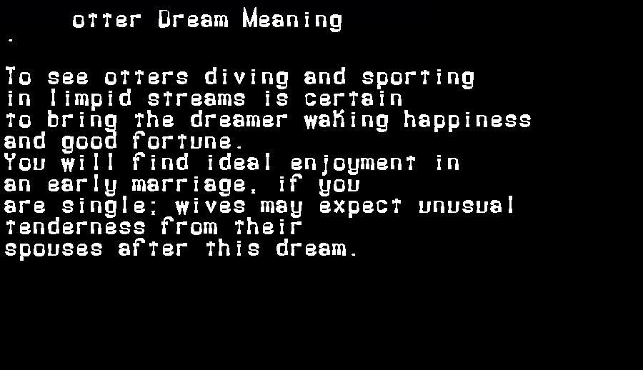  dream meanings otter