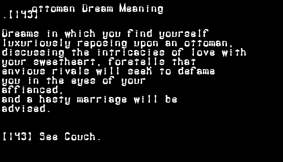  dream meanings ottoman