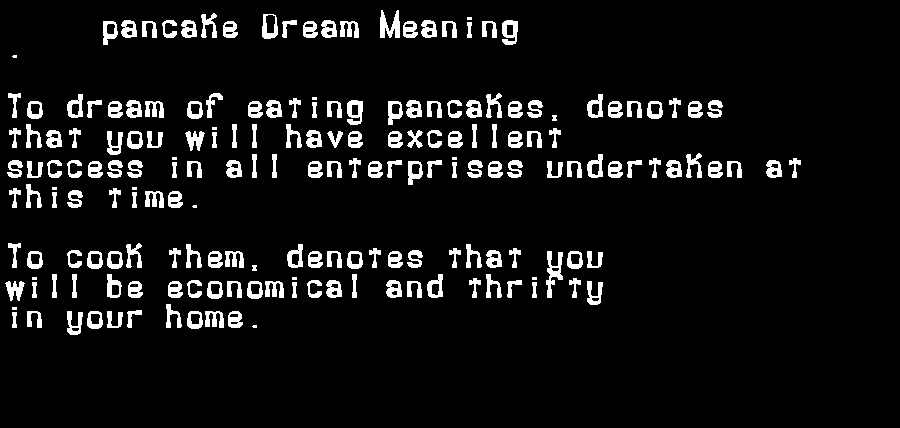  dream meanings pancake