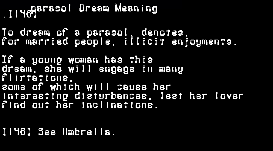  dream meanings parasol