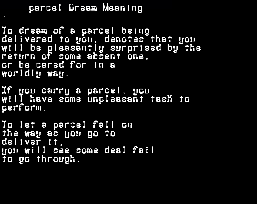  dream meanings parcel