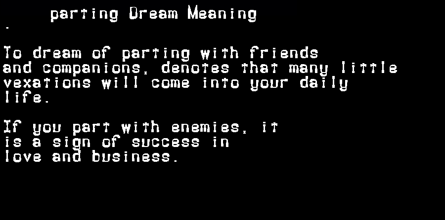  dream meanings parting