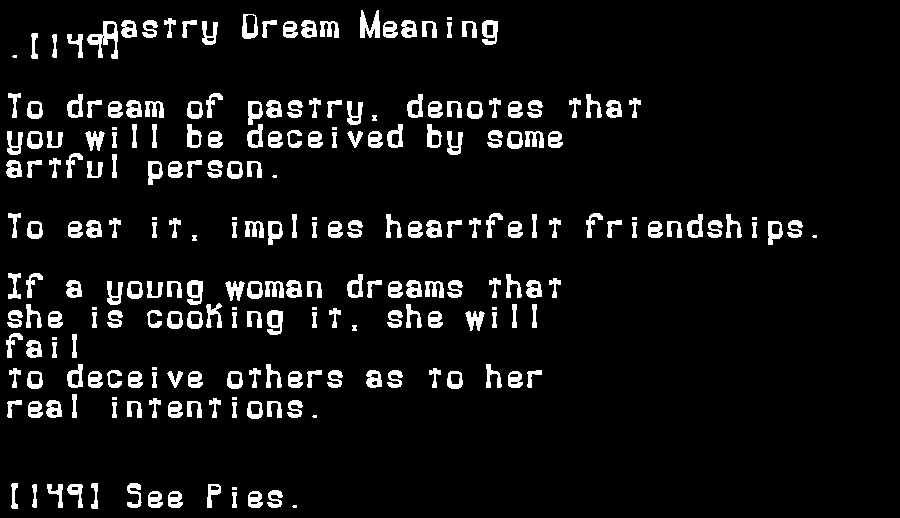  dream meanings pastry