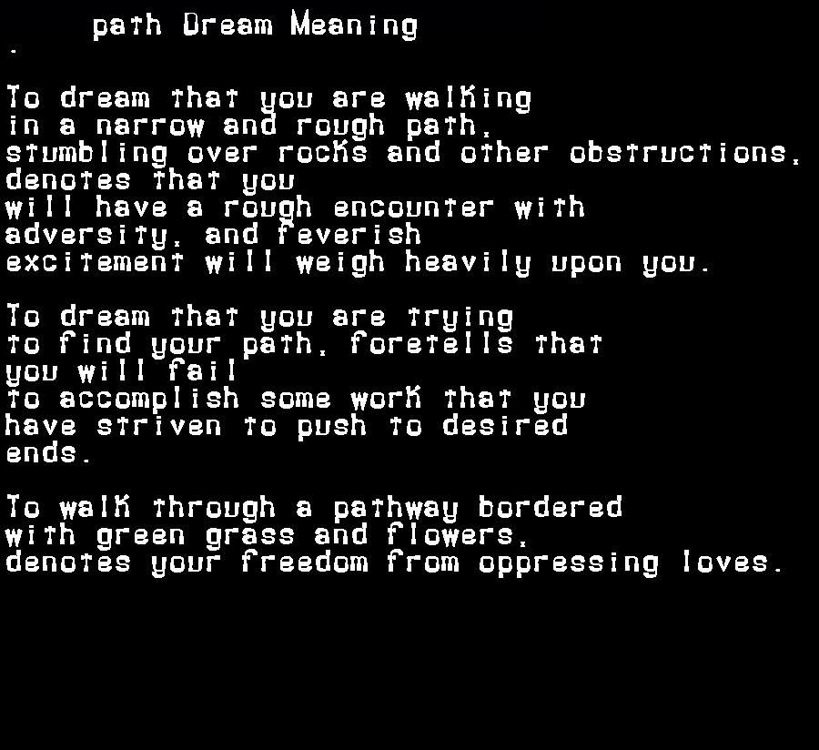  dream meanings path