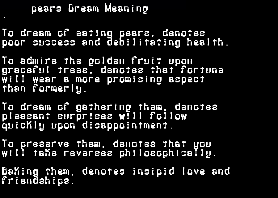  dream meanings pears