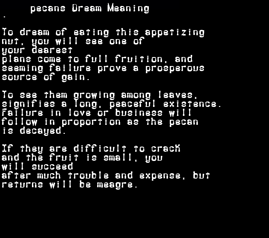  dream meanings pecans