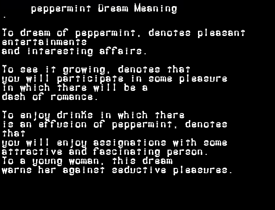  dream meanings peppermint