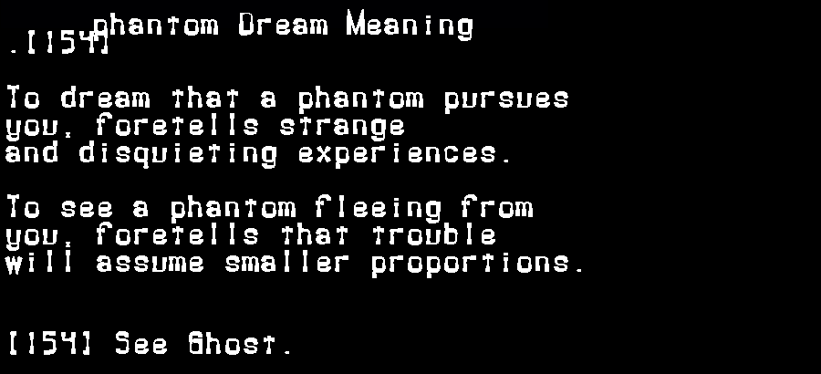  dream meanings phantom