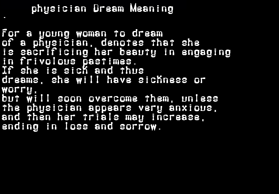  dream meanings physician