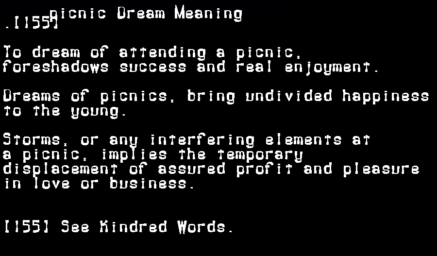  dream meanings picnic