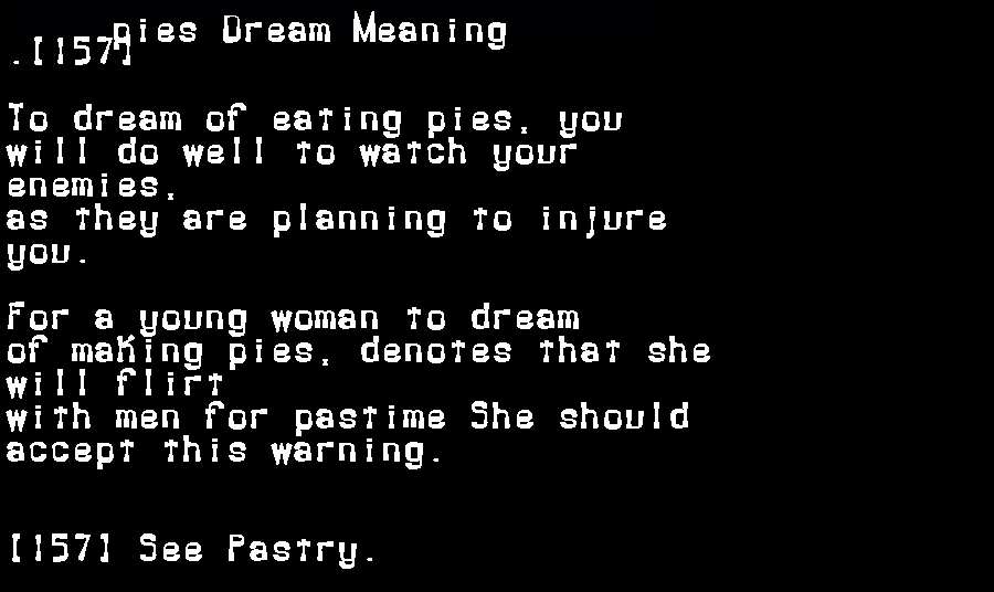  dream meanings pies