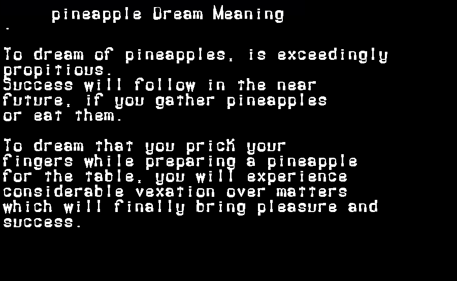  dream meanings pineapple