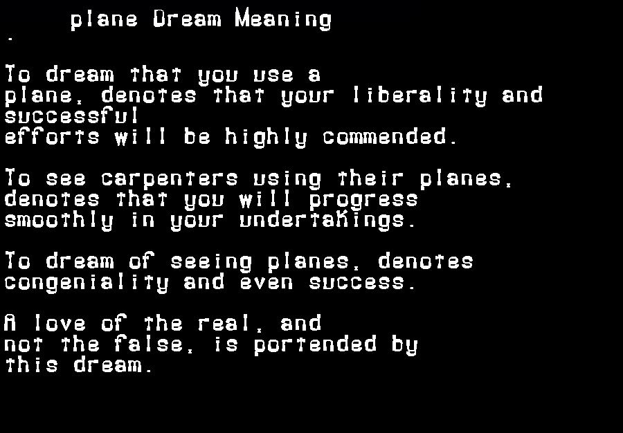  dream meanings plane