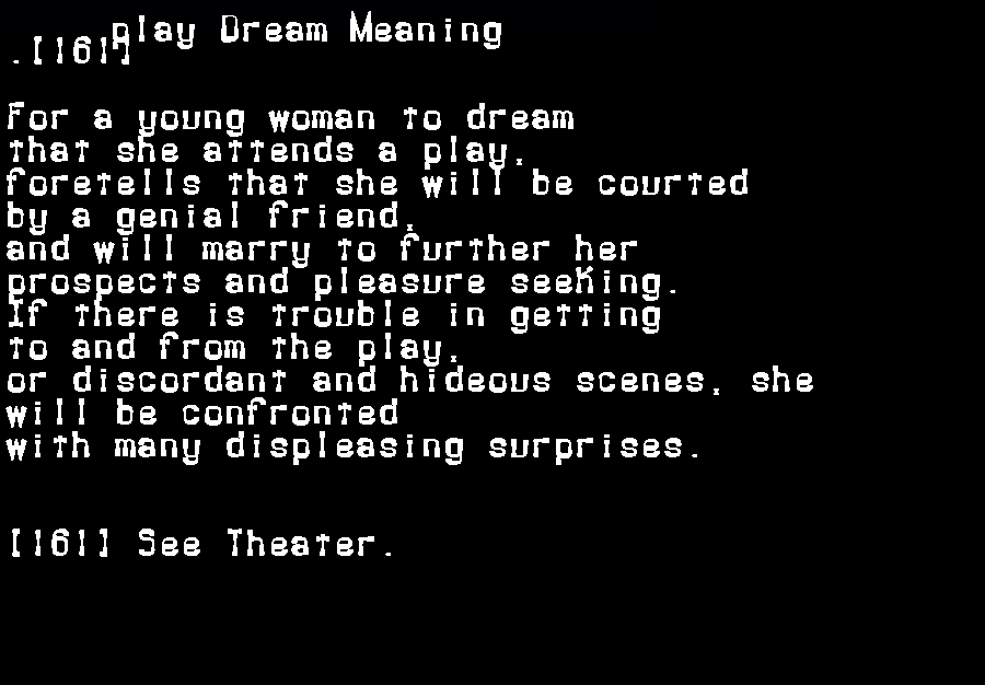  dream meanings play