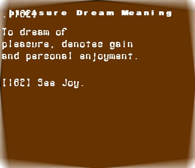  dream meanings pleasure