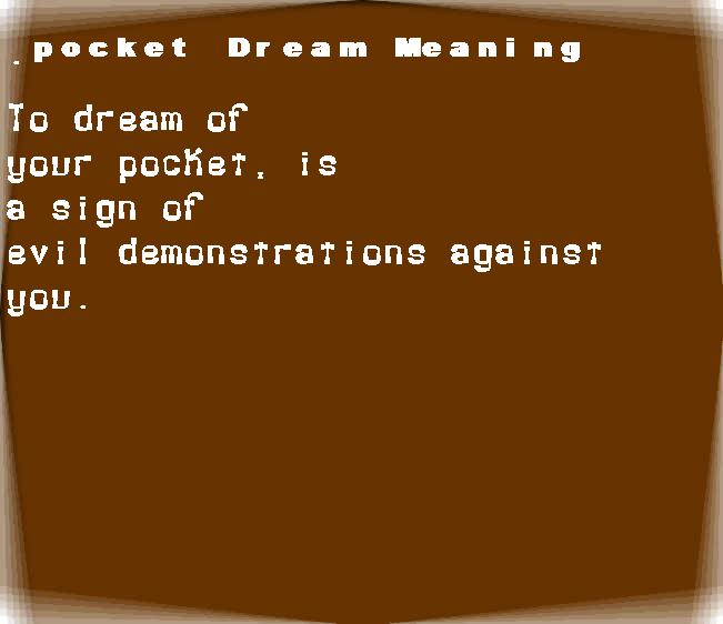  dream meanings pocket