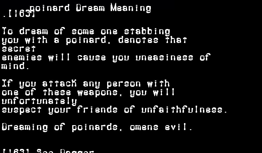  dream meanings poinard