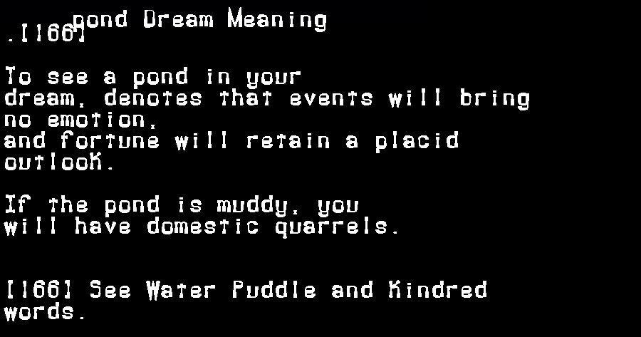  dream meanings pond