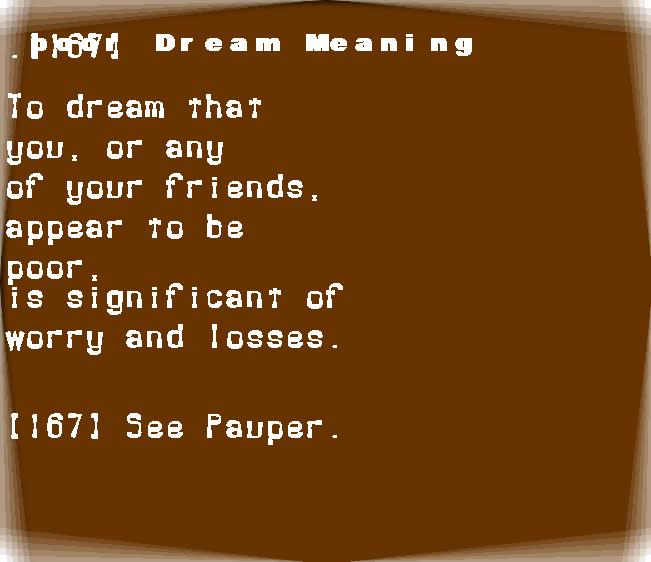  dream meanings poor