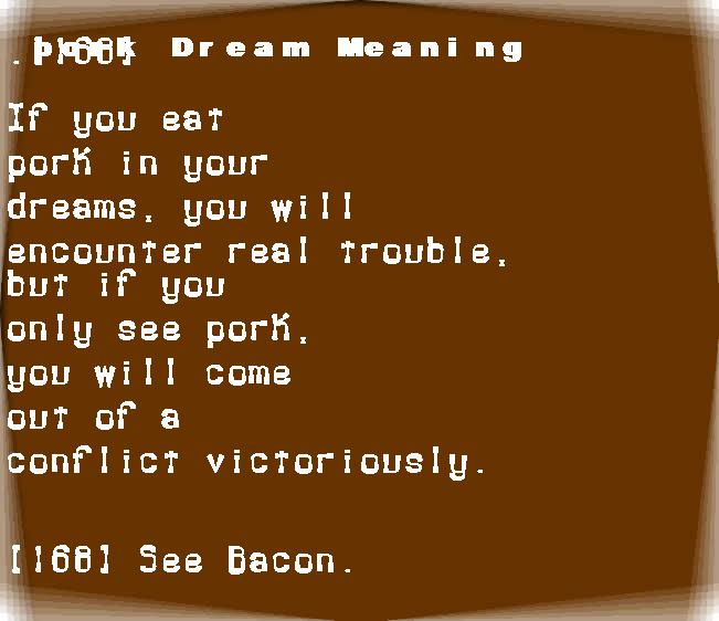  dream meanings pork