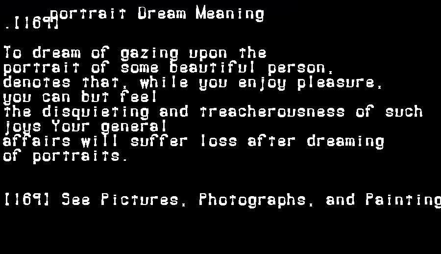  dream meanings portrait