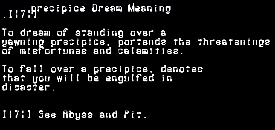  dream meanings precipice