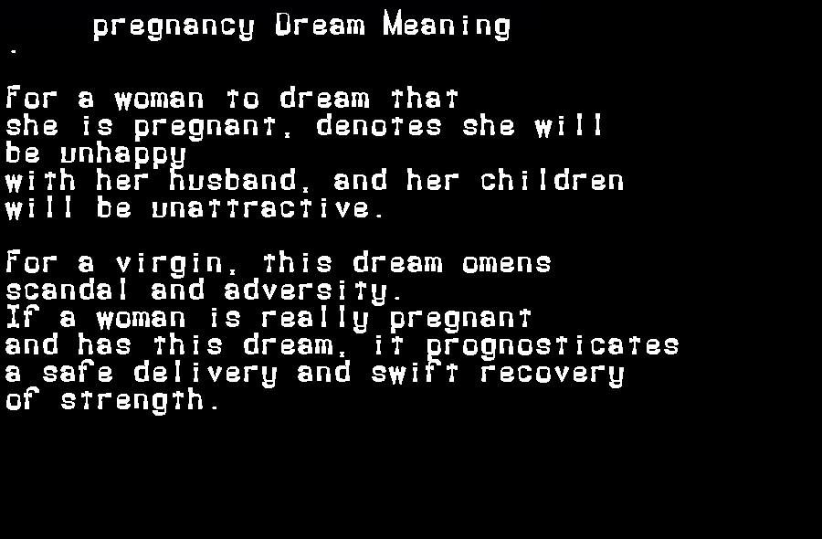  dream meanings pregnancy