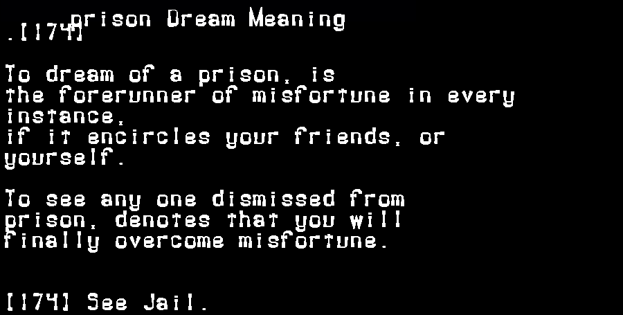  dream meanings prison