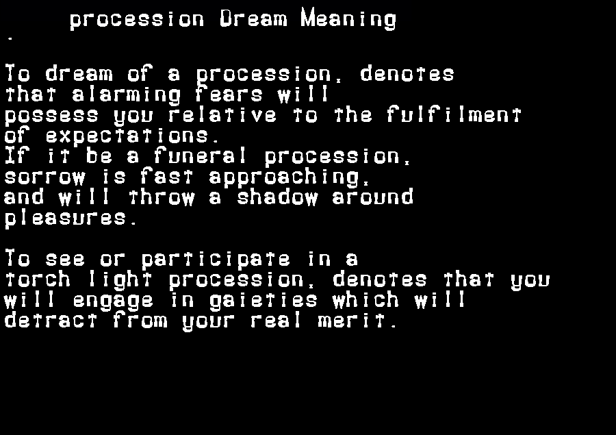  dream meanings procession