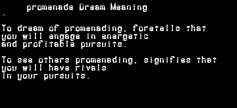  dream meanings promenade