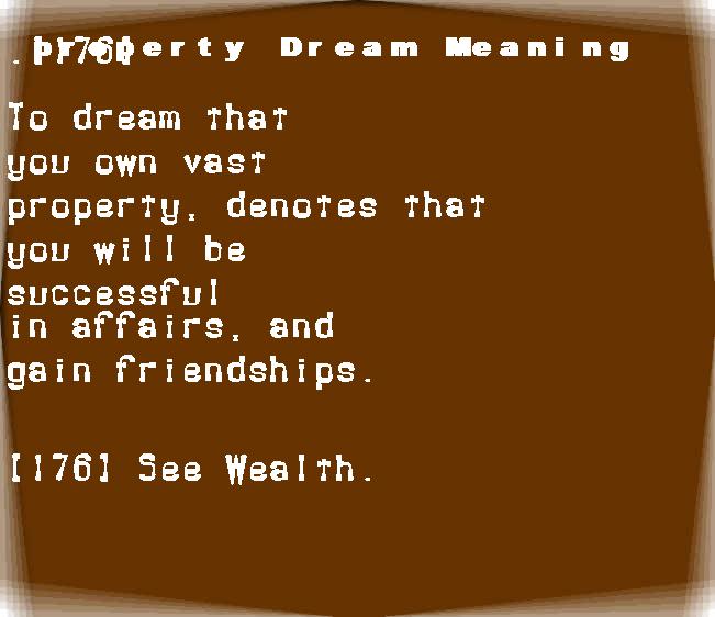  dream meanings property