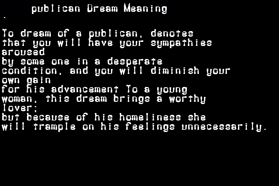  dream meanings publican