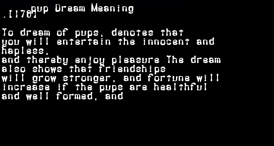  dream meanings pup