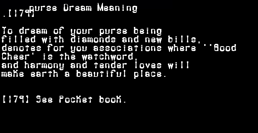  dream meanings purse