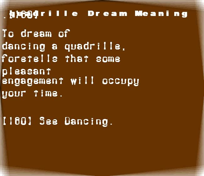  dream meanings quadrille