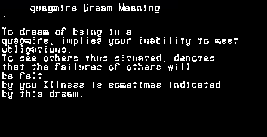  dream meanings quagmire