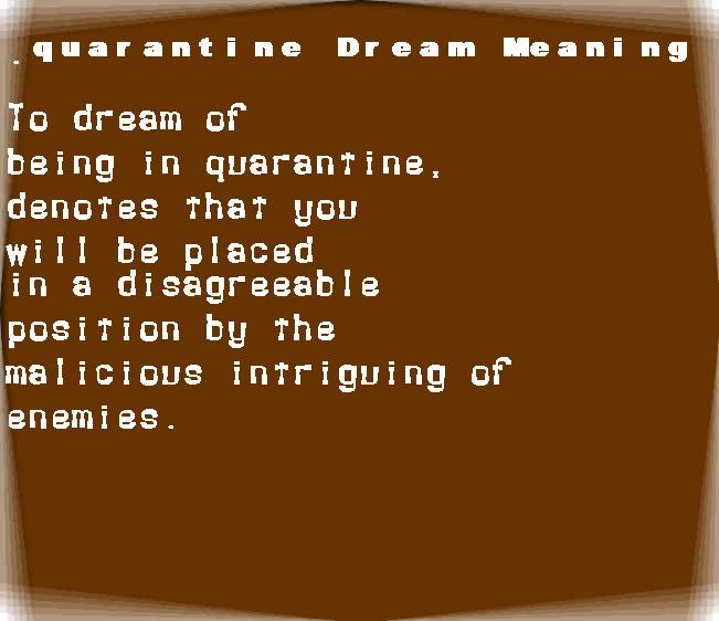  dream meanings quarantine