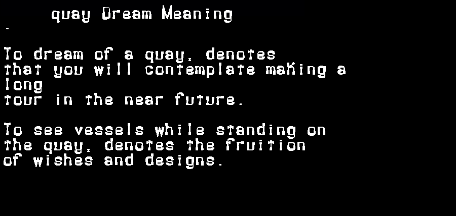  dream meanings quay