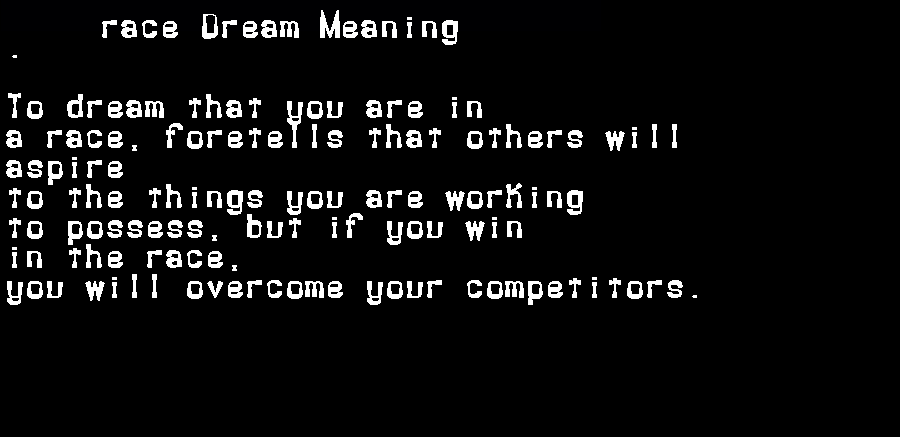  dream meanings race