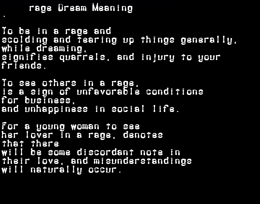  dream meanings rage